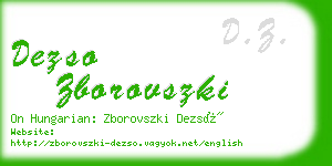 dezso zborovszki business card